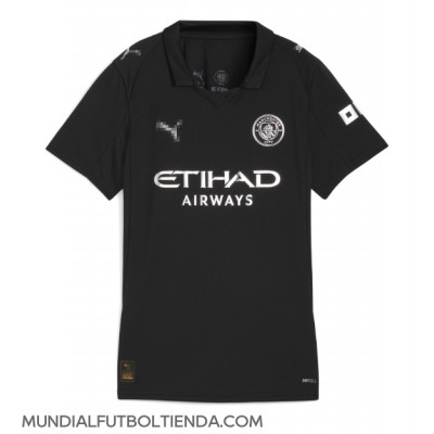 Camiseta Manchester City Tijjani Reijnders #4 Segunda Equipación Replica 2025-26 para mujer mangas cortas Camiseta Manchester City Tijjani Reijnders #4 Segunda Equipación Replica 2025-26 para mujer mangas cortas